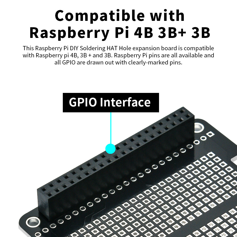 Raspberry Pi DIY Soldering HAT Hole expansion board Compatible with Raspberry Pi 4B 3B