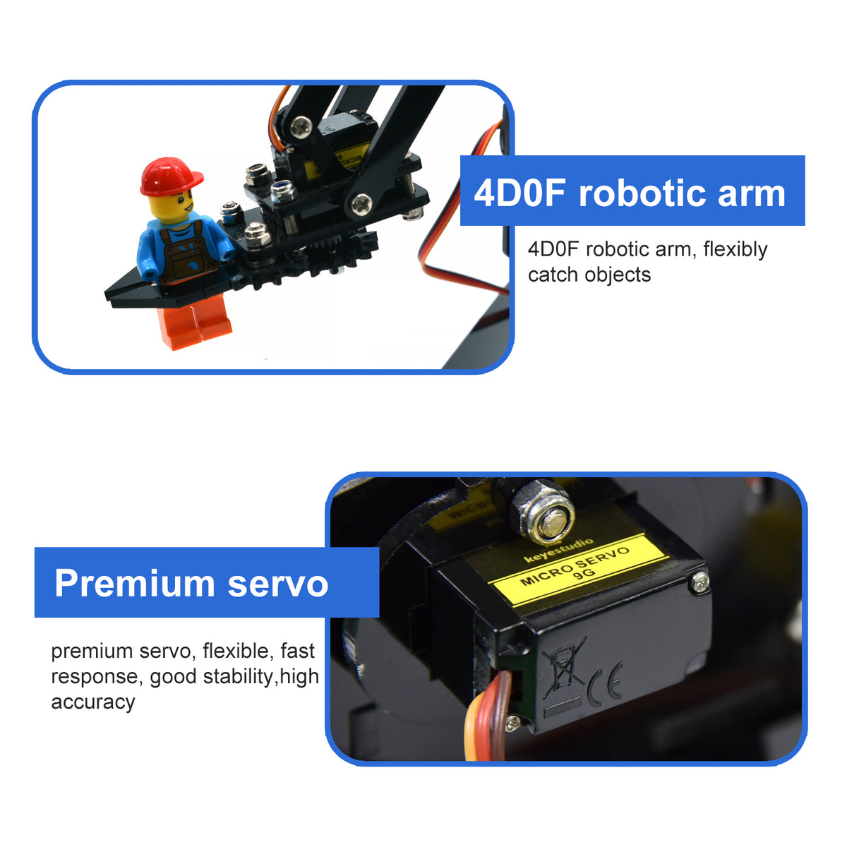 Keyestudio 4DOF Robot Arm Microbit Learning Kit Robot Arm Kit DIY Robot STEM Programming With Microbit Board