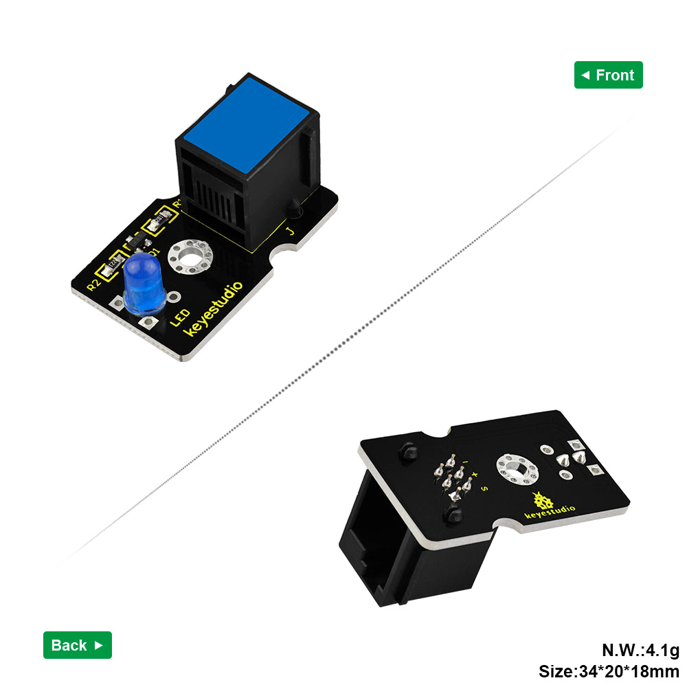 Keyestudio RJ11 EASY plug LED Module(Blue) for Arduino STEM
