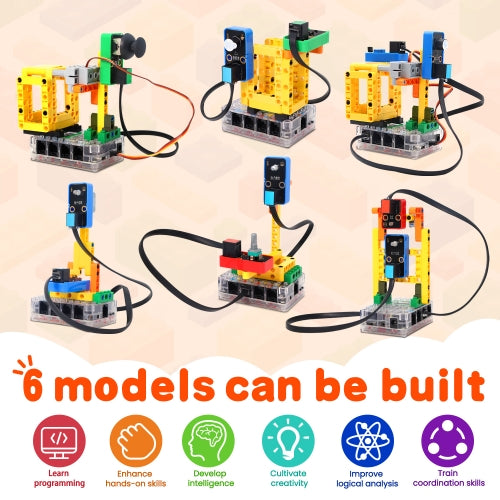 Kidsbits STEM Electronic Building Blocks Smart Binsite Kit Education Sensor Kits With ESP32 Board Support Kidsblock&Python Programming