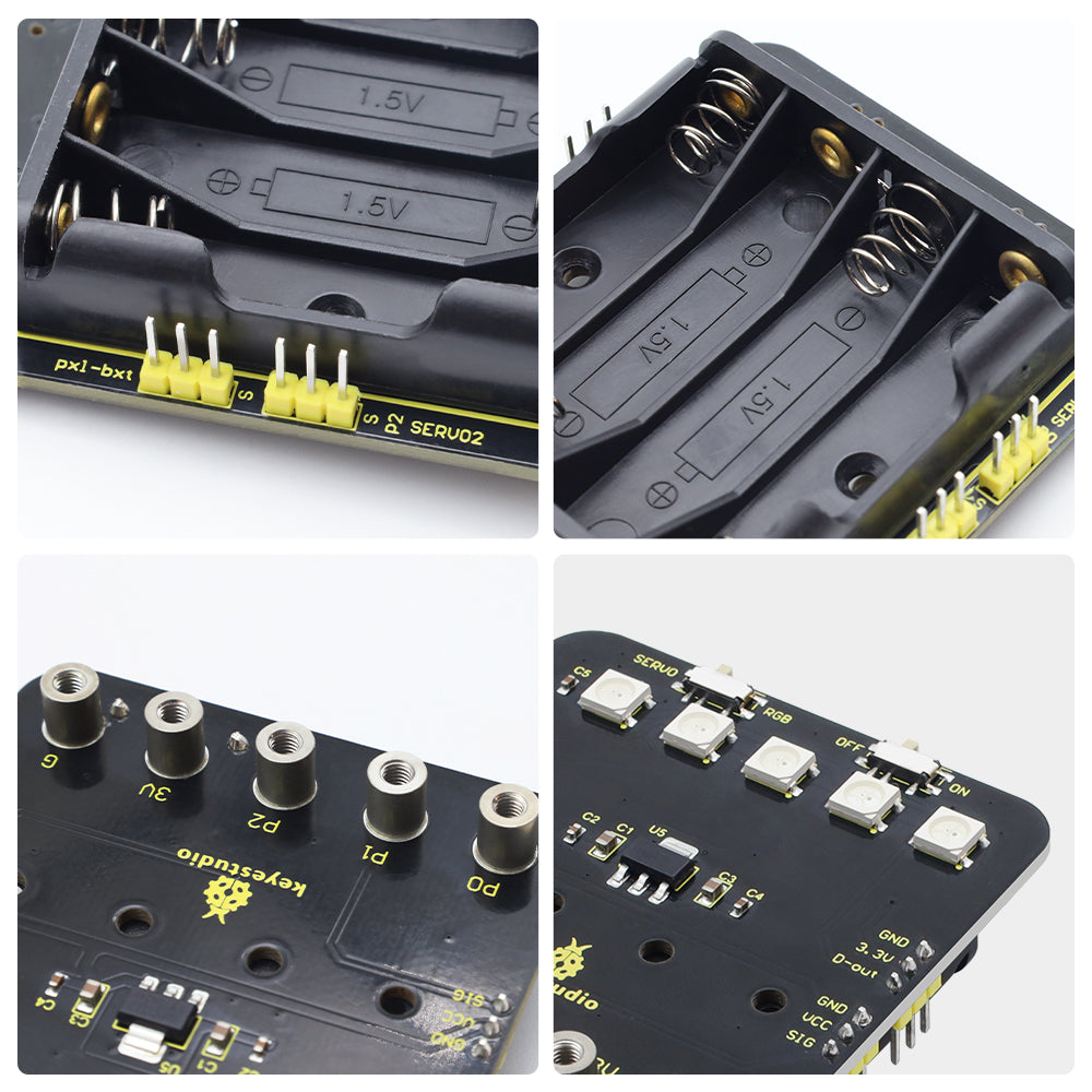 Keyestudio FoxBit Mini 3-Channel Servo Expansion Board Compatible with Microbit