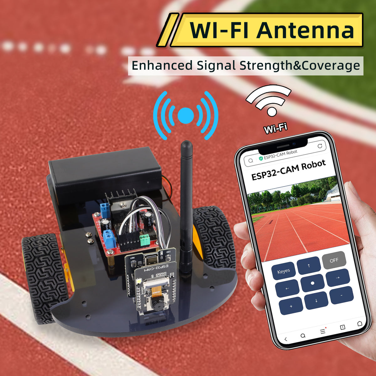 Keyestudio ESP32-CAM 2WD Camera Monitoring Car For ESP32 Robotic Kit