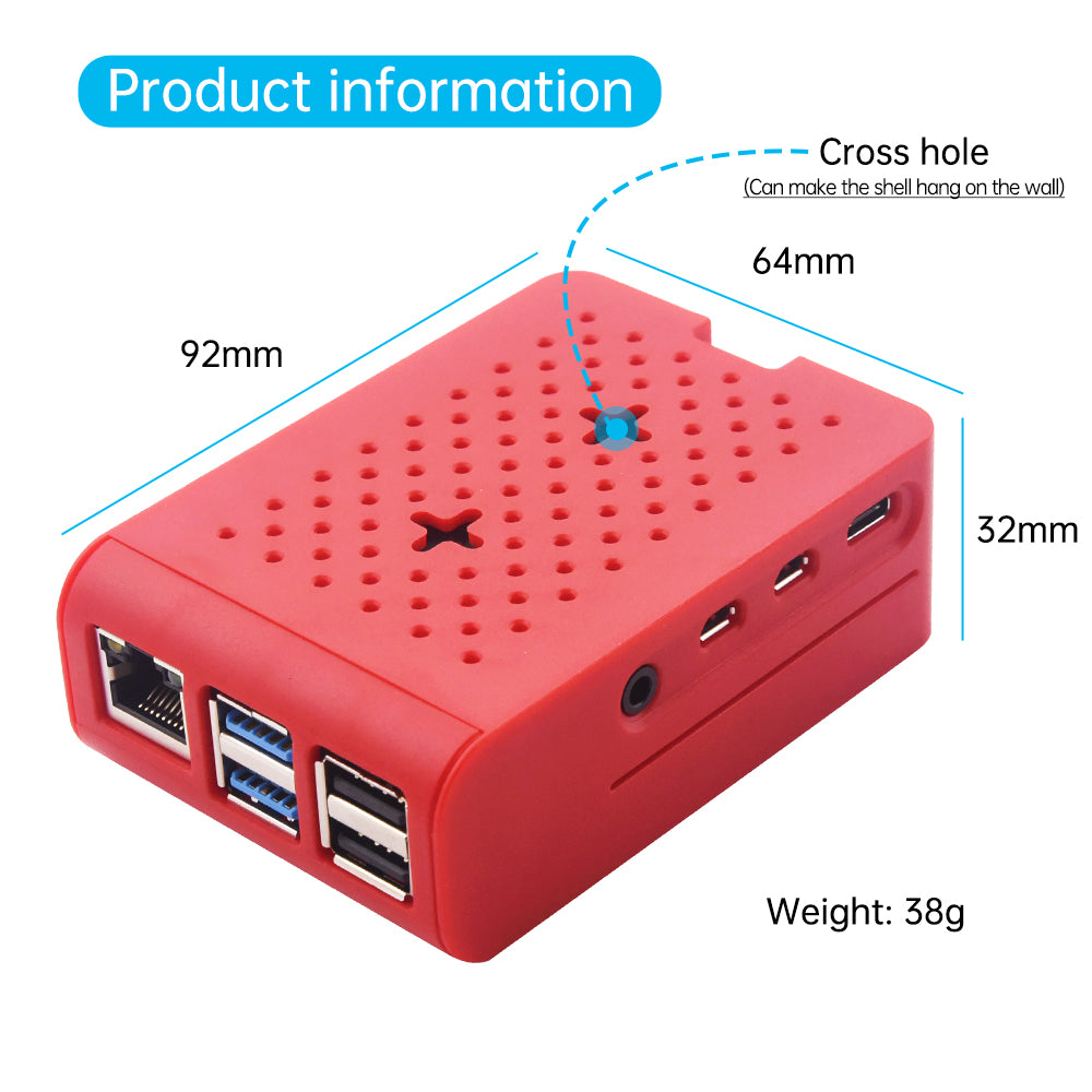 Raspberry Pi 4 Case ABS Case Box Enclosure Shell For Raspberry Pi 4 Model B Pi 4B Pi4 (Installable fan)