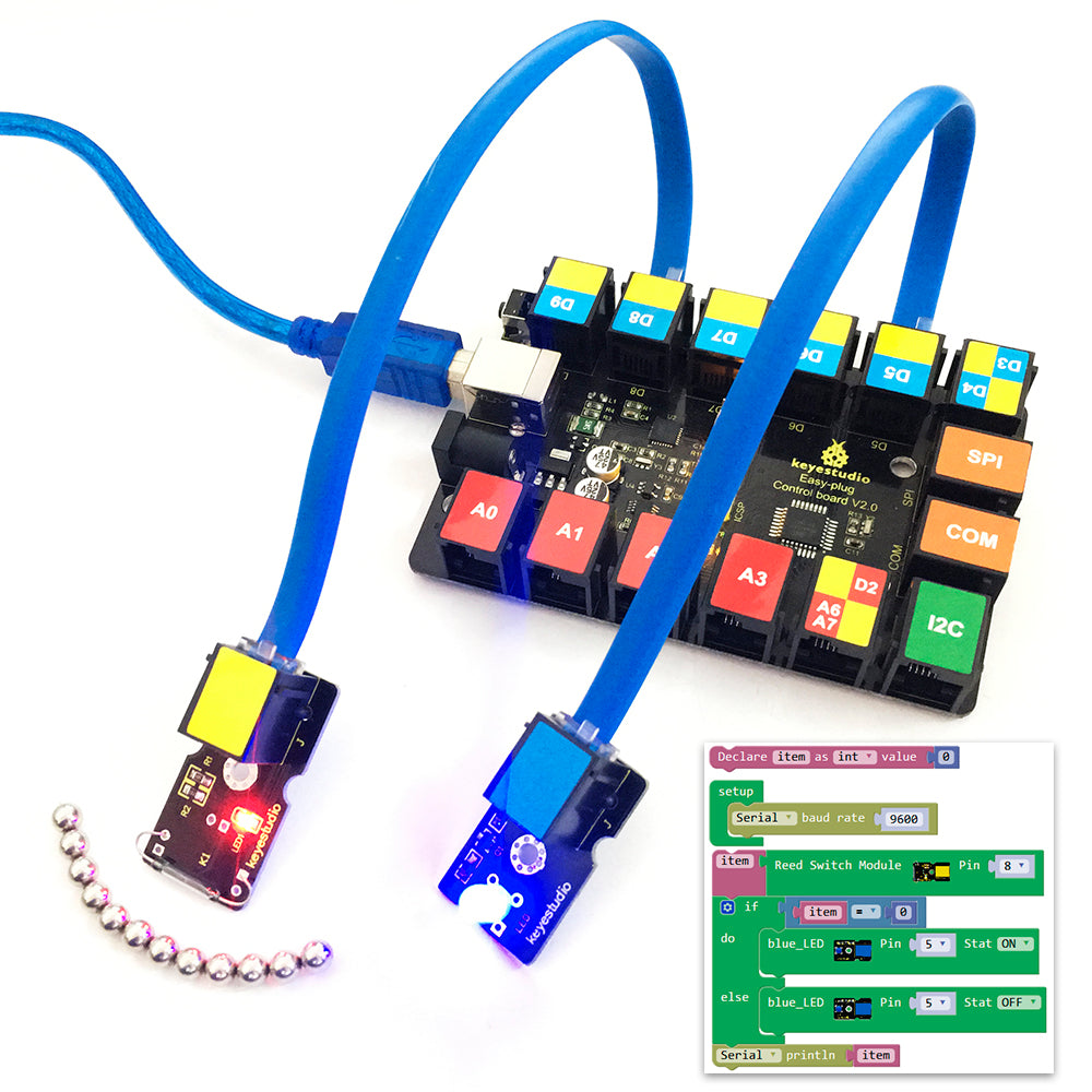 Keyestudio RJ11 EASY plug LED Module(Blue) for Arduino STEM