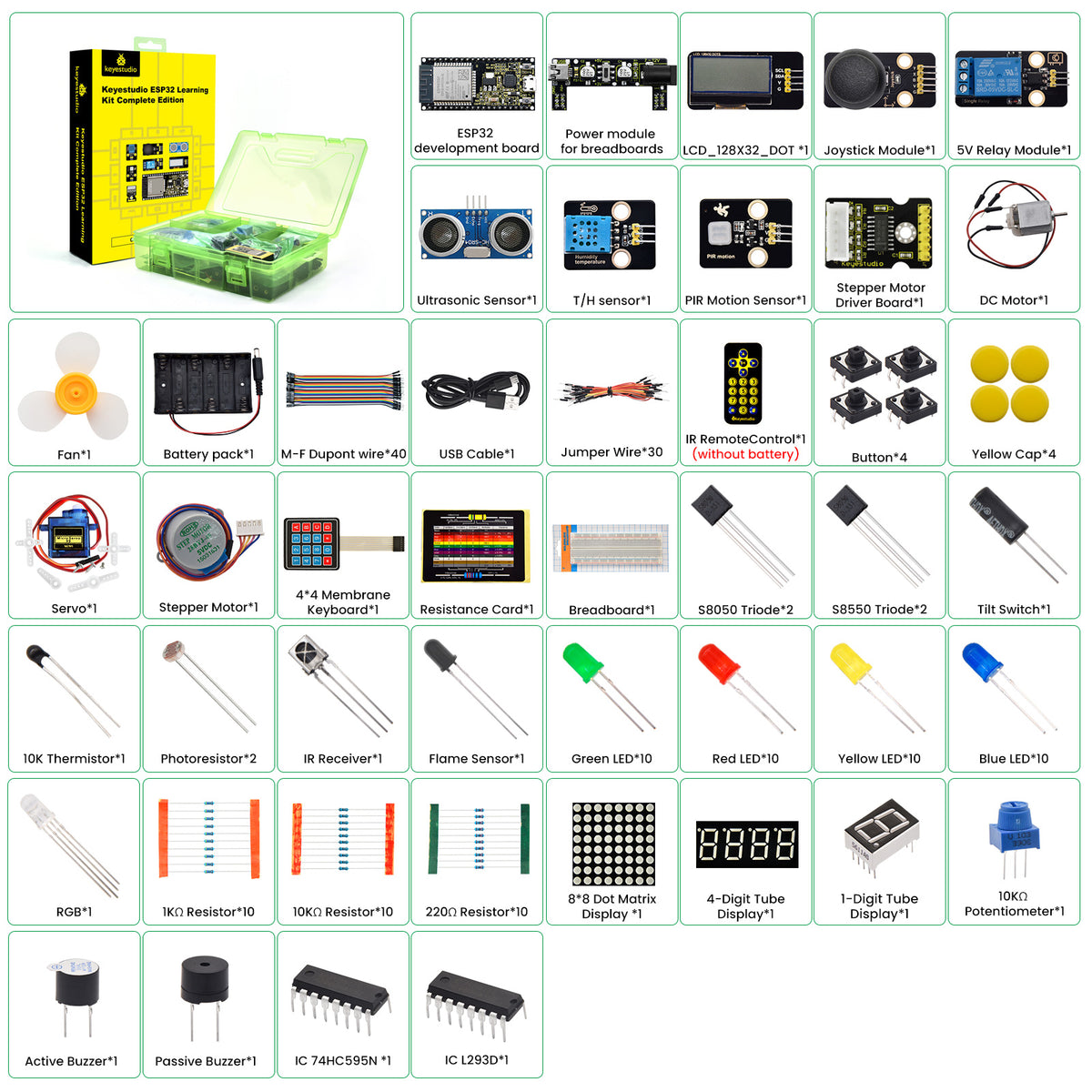 Keyestudio ESP32 Learning Sensor Kit Complete Edition Starter modules Kit With ESP32 Board STEM