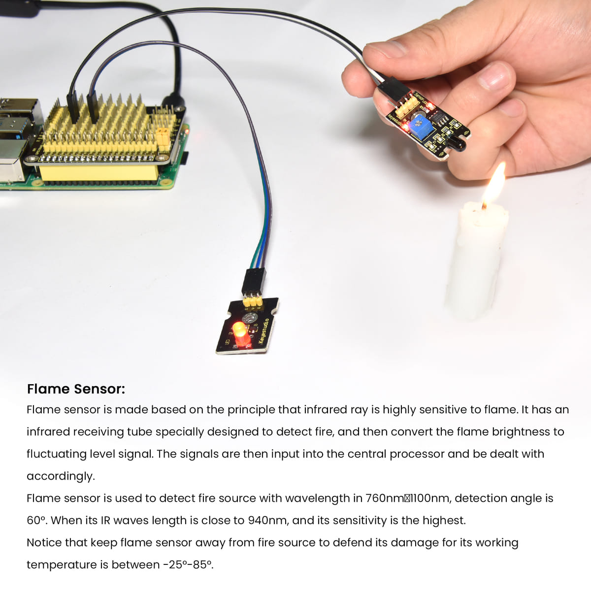 Keyestudio Raspberry Pi Kit Sensor Starter Module Kit For Raspberry Pi4B DIY Electronic Kit Python Programming Kit(NO RPI Board)