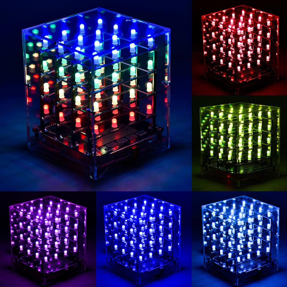 Keyestudio 4x4x4 RGB LED CUBE Electronic Kit For Arduino Starter Kit Voice control Support C++ /Scratch Programming