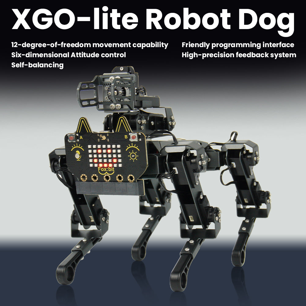 Keyestudio Fox:bit ESP32 XGO-lite AI Quadruped Robot Dog STEM Kit for Student Programming Beginner Robotics Learning