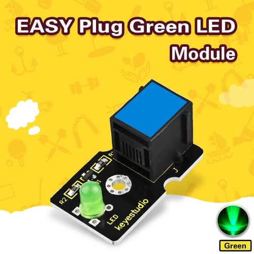 Keyestudio RJ11 EASY plug Green LED Module (GREEN)for Arduino STEM