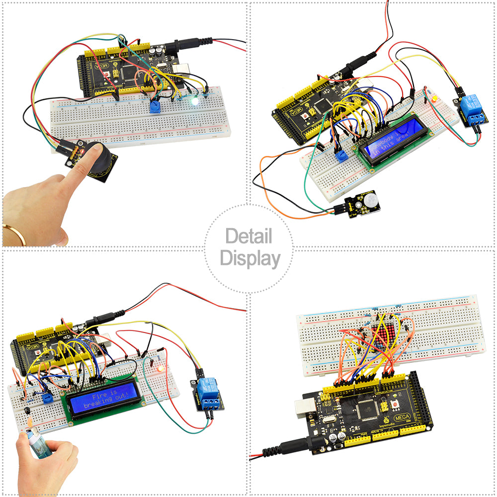 Keyestudio Advanced Starter Learning Kit For Arduino Education Project with MEGA 2560R3 1602 LCD+PDF