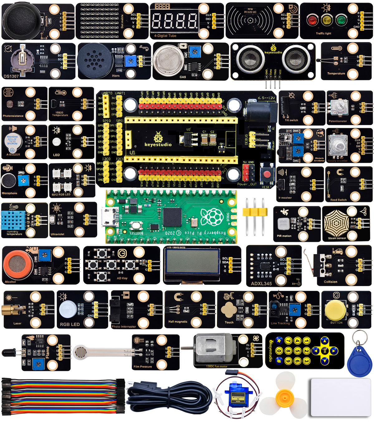 Keyestudio Raspberry Pi Pico 42 in 1 Sensor Starter Kit DIY Electronic Kit For Raspberry Pi
