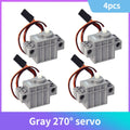 4pcs Programmable Gray 270° servo With Servo Wheel Compatible with Building Blocks & Microbit