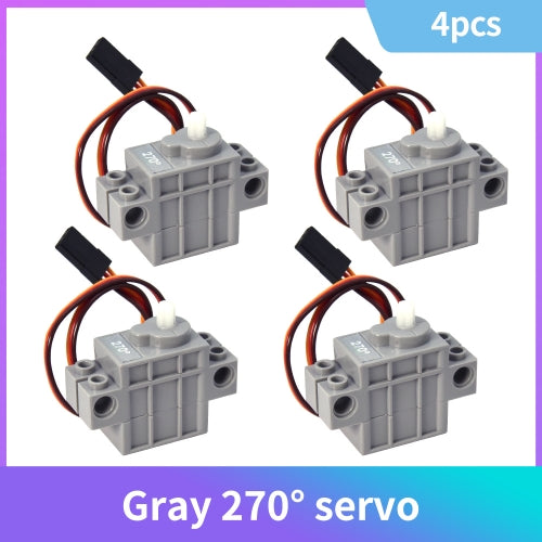 4pcs Programmable Gray 270° servo With Servo Wheel Compatible with Building Blocks & Microbit
