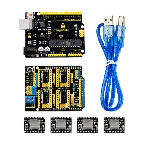 Keyestudio CNC kit For Arduino CNC Shield V3+ R3+ 4pcs A4988 driver /GRBL compatible