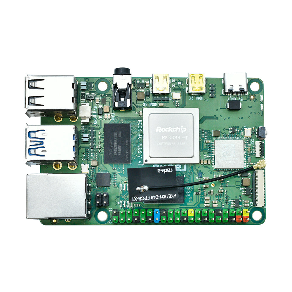 ROCK 4 Model C+ 4GB Single Board Computer Rockchip RK3399-T Arm Cortex-A72
