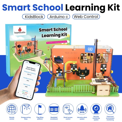 Keyestudio Smart School Learning kit For Arduino ESP32 IoT STEAM Educational Kit for Students