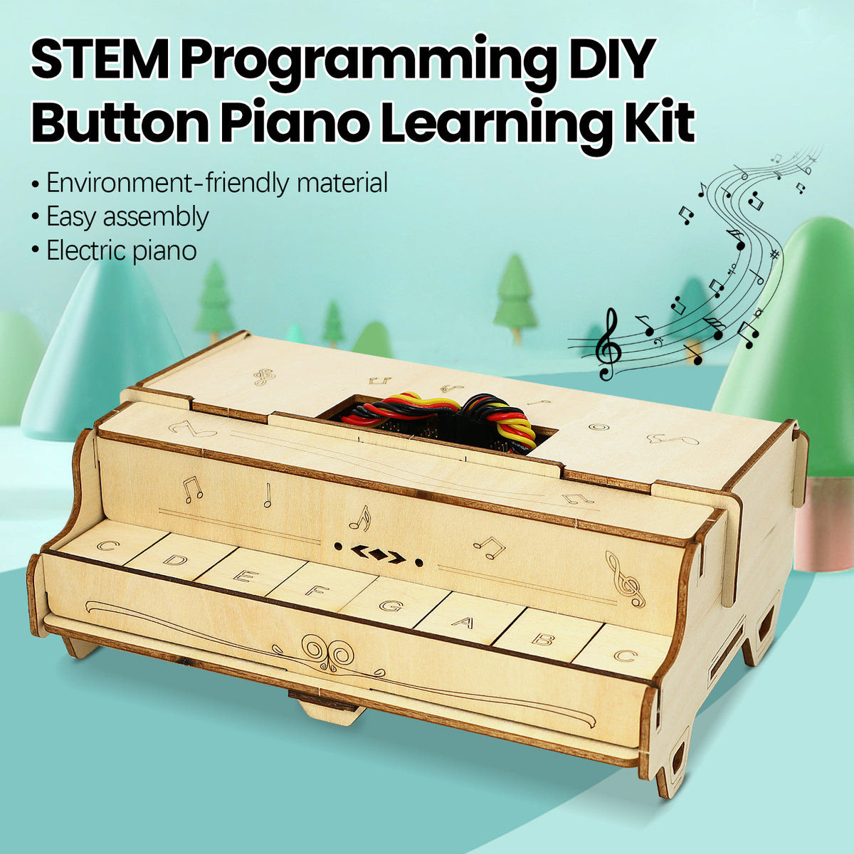 Keyestudio STEM Programming DIY Button Piano Learning Kit For Microbit Starter Kit Support Makcode/KidsBlock With Microbit Board