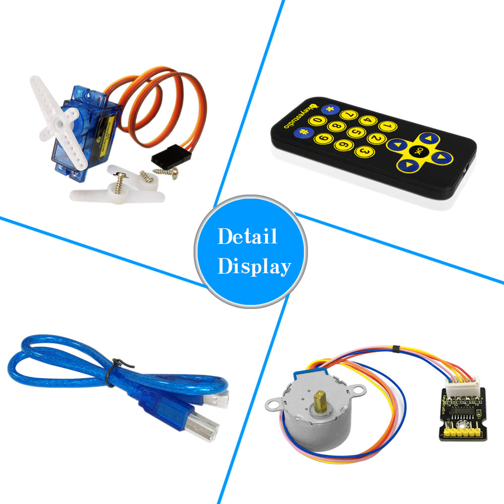 Keyestudio Advanced Starter Learning Kit (no MCU Board) for Arduino Programming Education + Ultrasonic+PDF
