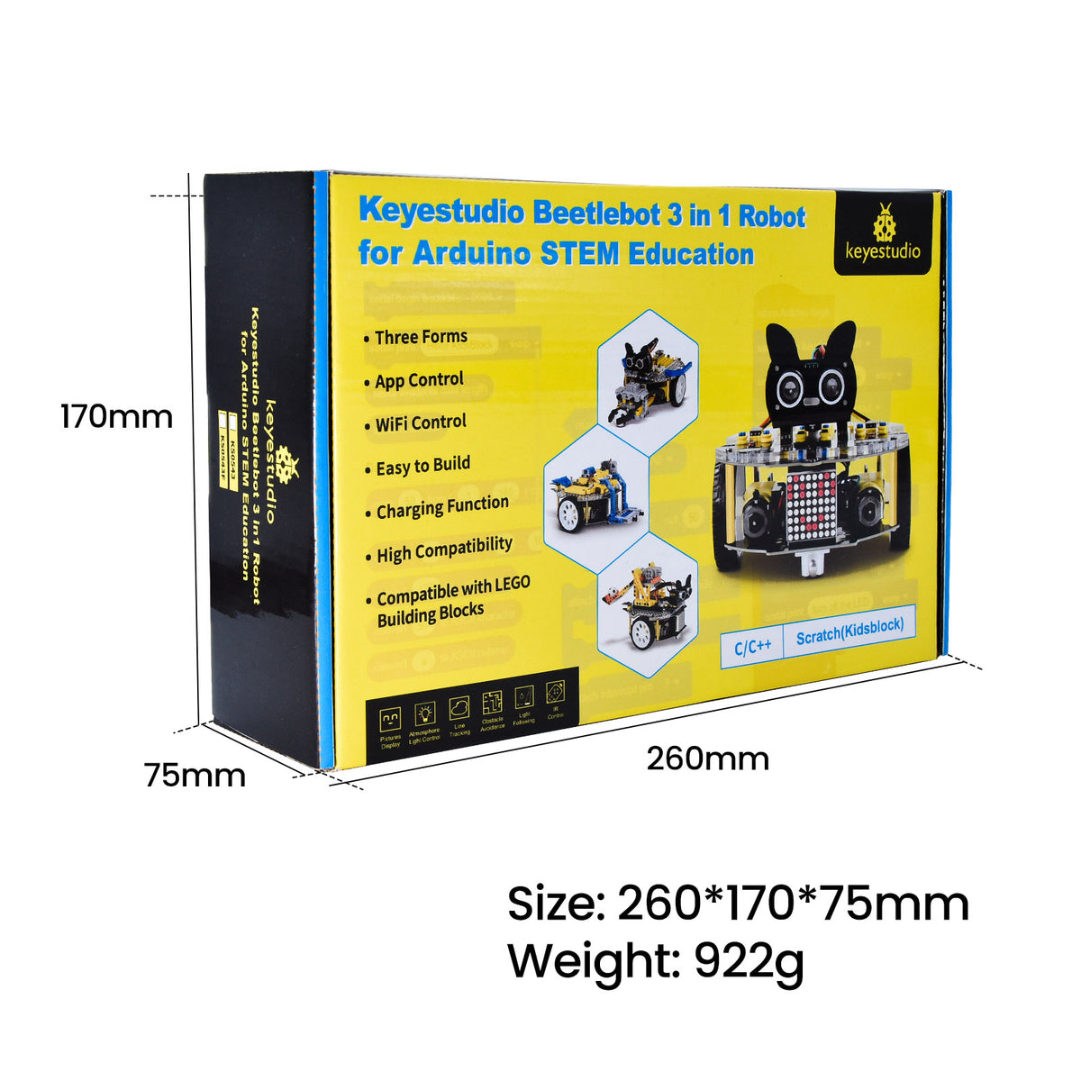 Keyestudio Beetlebot 3 in 1 Robot for Arduino STEM Education