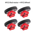 4pcs Red Driver Gear Motor 4.8V 70RPM+4pcs Servo Wheel Compatible with Lego for microbit