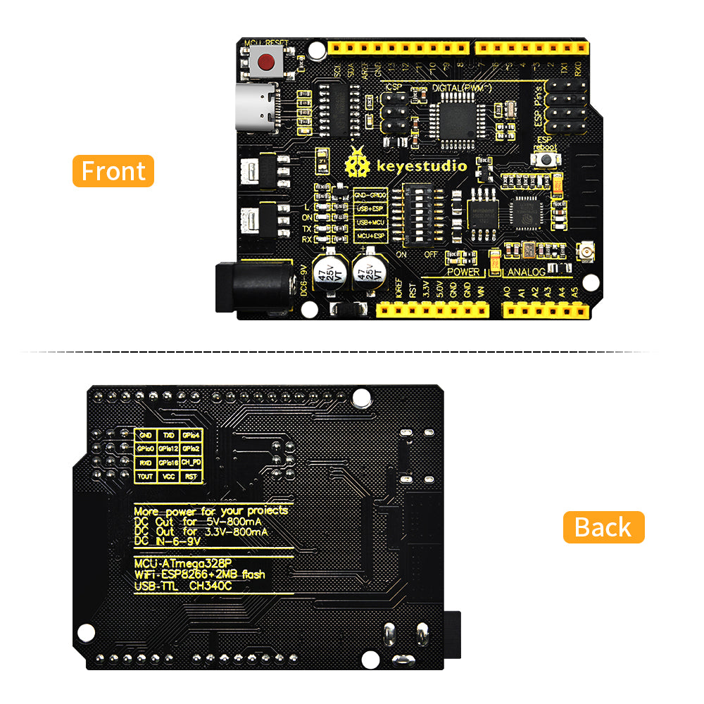 Keyestudio 328 WIFI PLUS Main Control Board For Arduino UNO R3 and ESP8266 Development Board