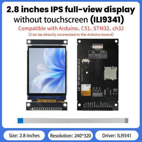 Keyestudio 2.8 Inches IPS Full View Display Module ILI9341 320x240 Resolution Without Touchscreen