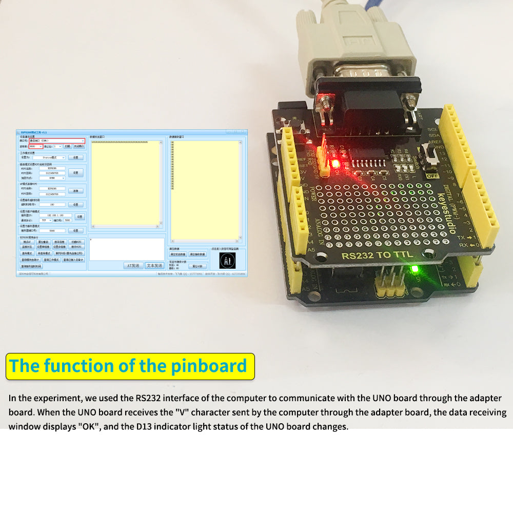 Keyestudio RS232 to TTL Conversion Shield Compatible with Arduino