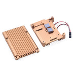 Glod Metal Aluminium Alloy Case Protective Case Practical Accessories Box for Raspberry Pi 4B