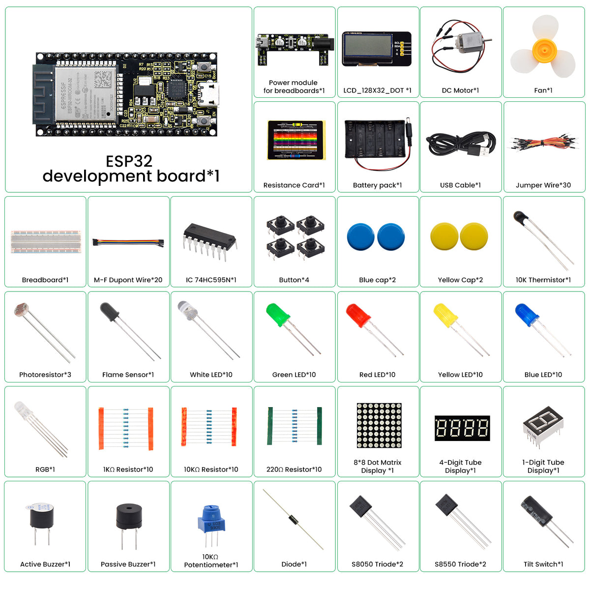 Keyestudio ESP32 Learning Kit Basic Edition ESP32 Starter Kit DIY Electronic Kit For Arduino
