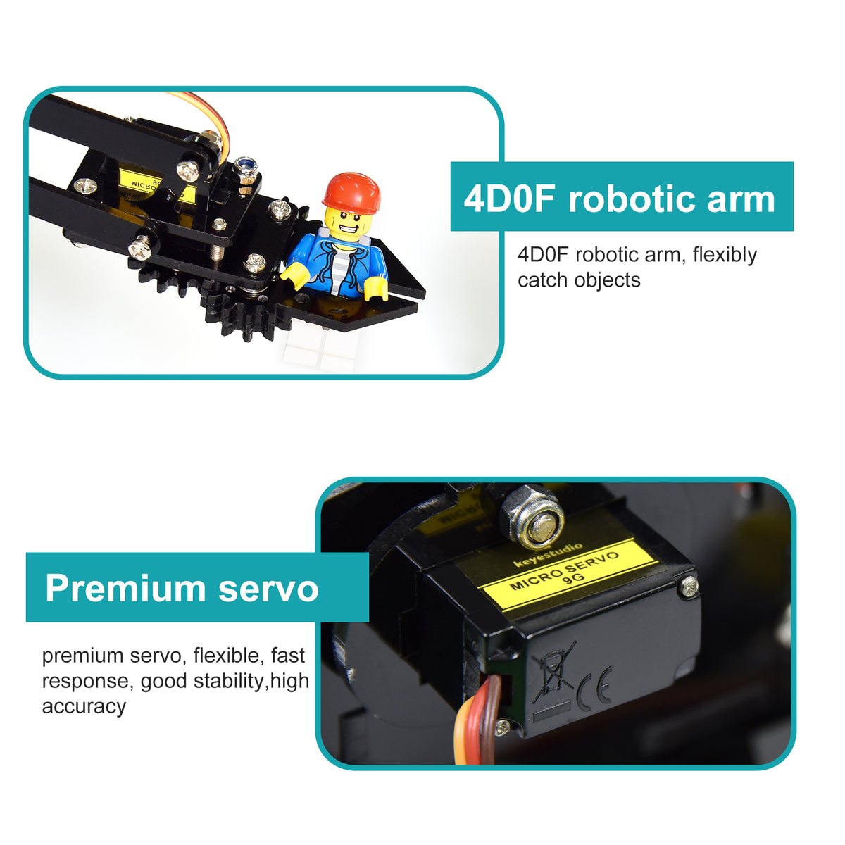 Keyestudio 4DOF Acrylic Toys Robot Mechanical Arm Claw Kit for Arduino DIY Robot