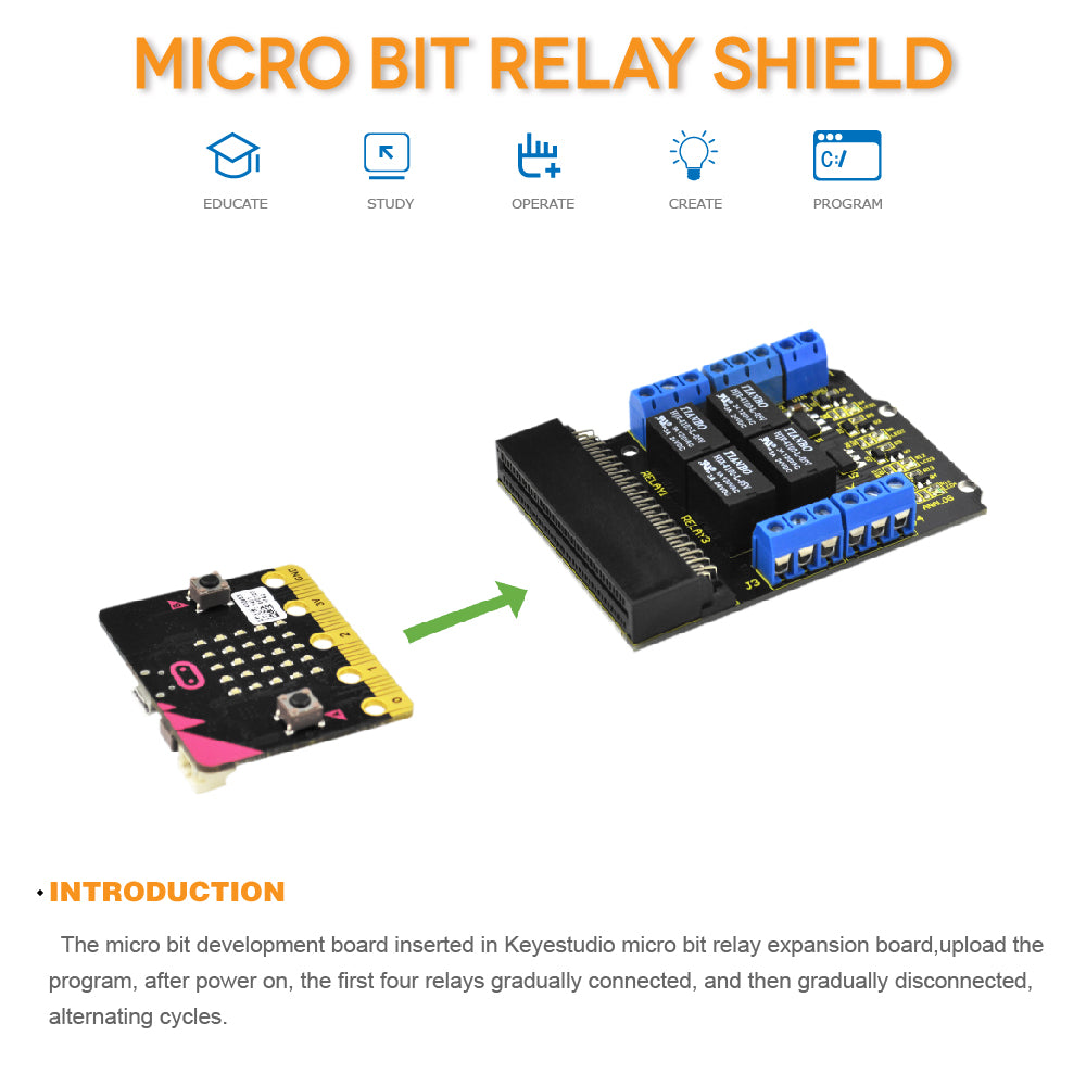 Keyestudio Micro bit Relay Breakout Board For Microbit