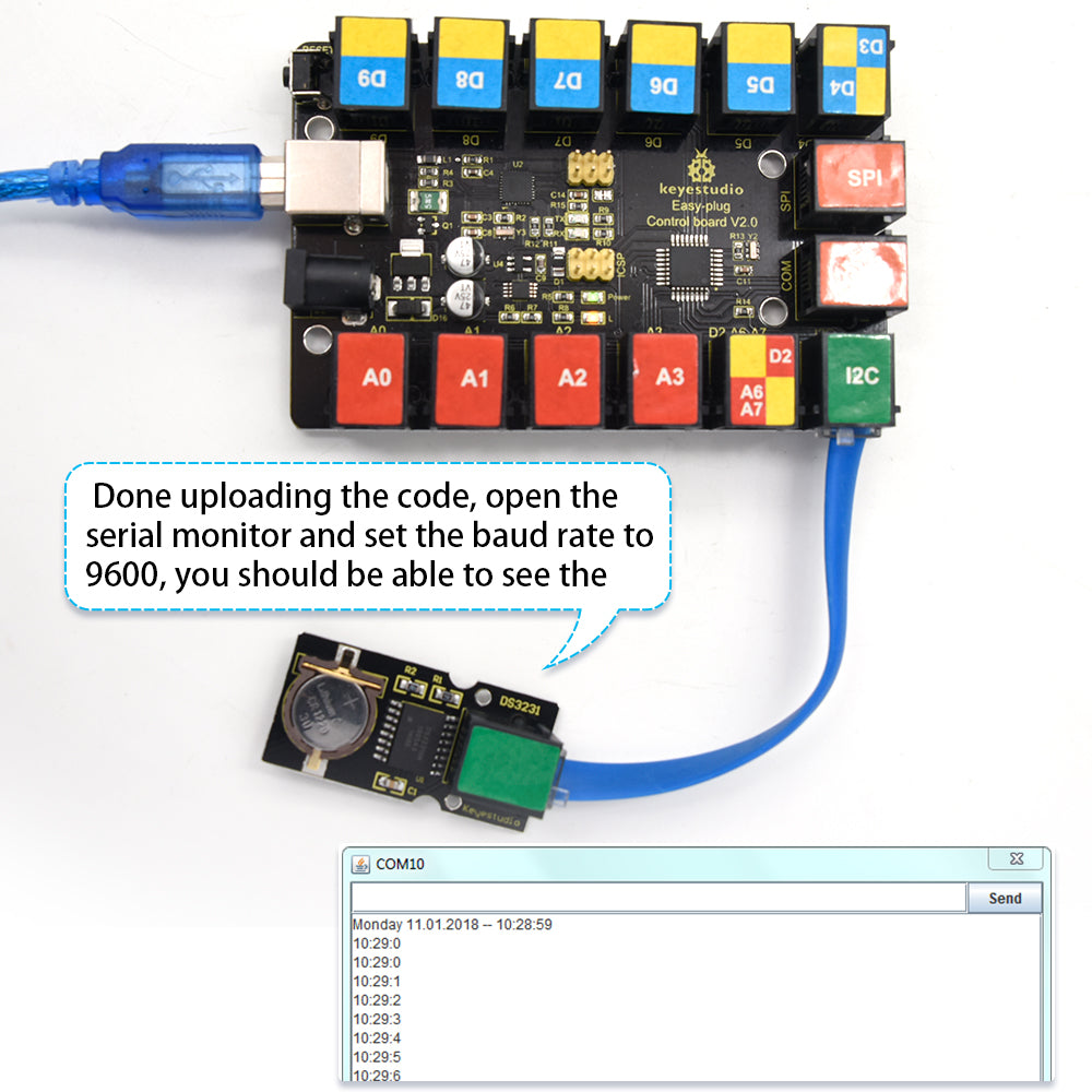 Keyestudio EASY plug DS3231 Clock Module for Arduino STEAM