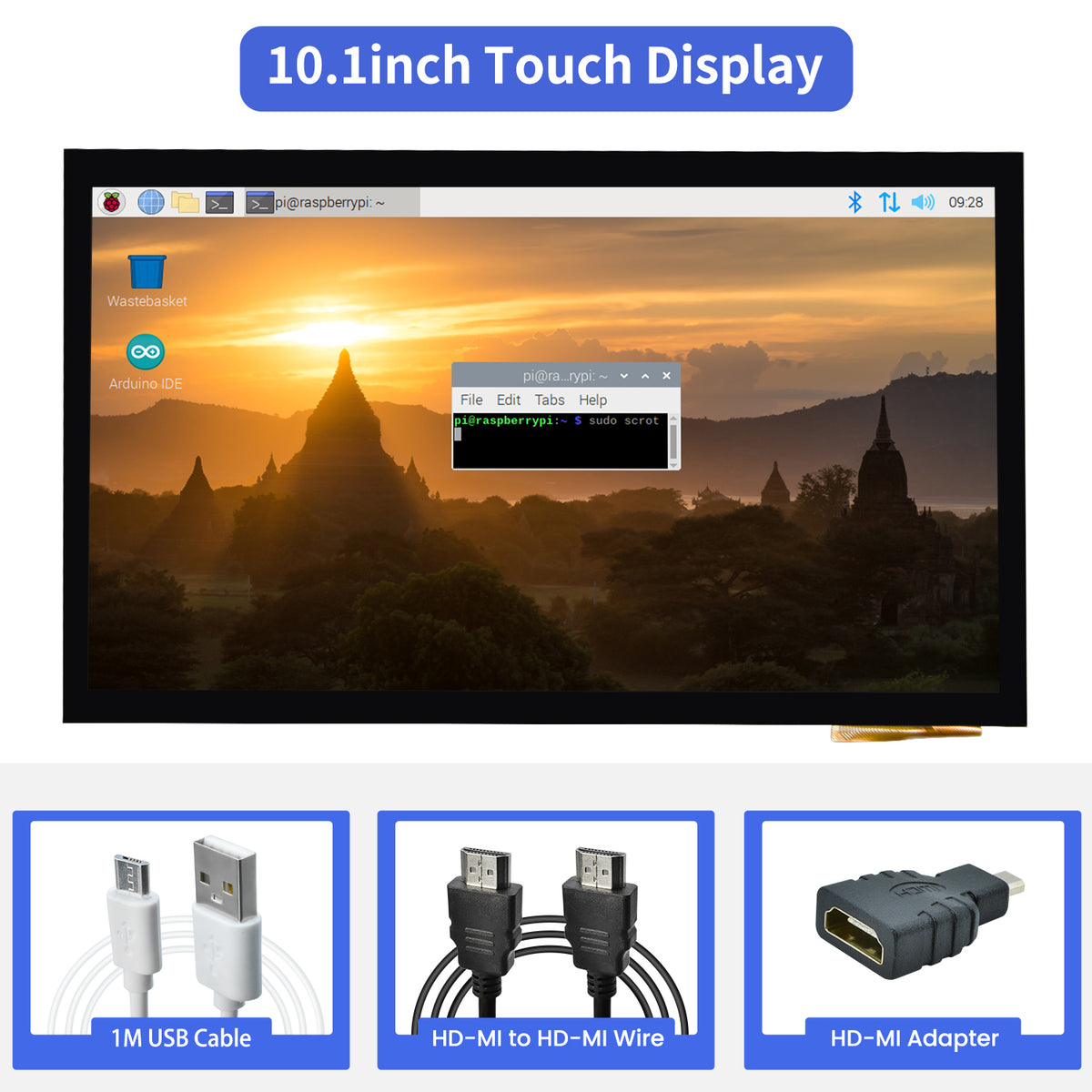 Raspberry Pi Capacitive Touch Screen 10.1 inch HDMI Display Touch Screen