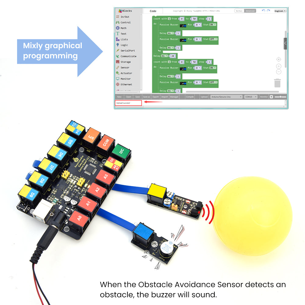 Keyestudio RJ11 EASY-plug Active Buzzer Module for Arduino STEAM