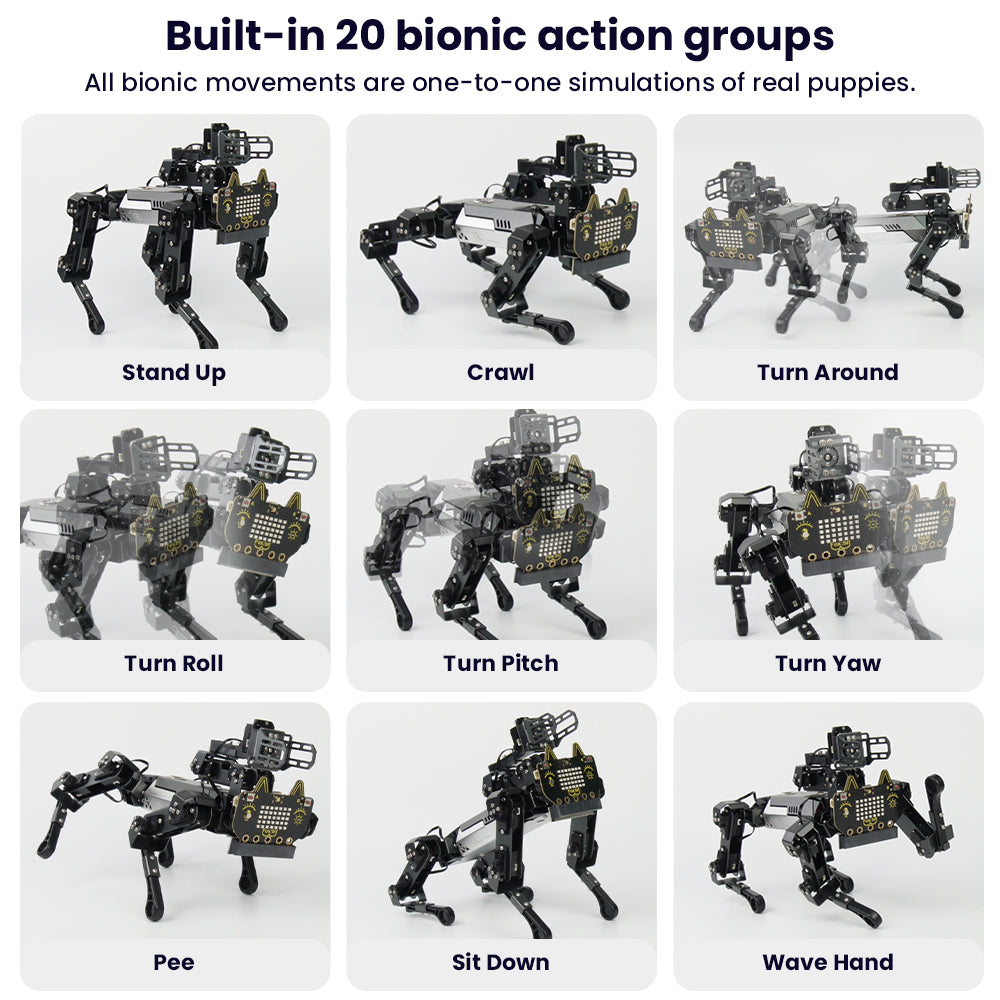 Keyestudio Fox:bit ESP32 XGO-lite AI Quadruped Robot Dog STEM Kit for Student Programming Beginner Robotics Learning