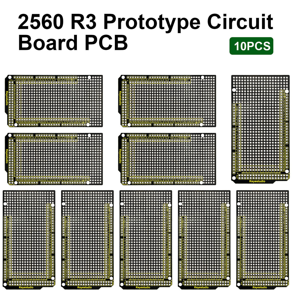 10PCS Keyestudio Prototype PCB for Arduino MEGA 2560 R3 Shield Board DIY FR-4 Environmentally Friendly