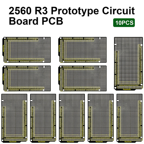 10PCS Keyestudio Prototype PCB for Arduino MEGA 2560 R3 Shield Board DIY FR-4 Environmentally Friendly