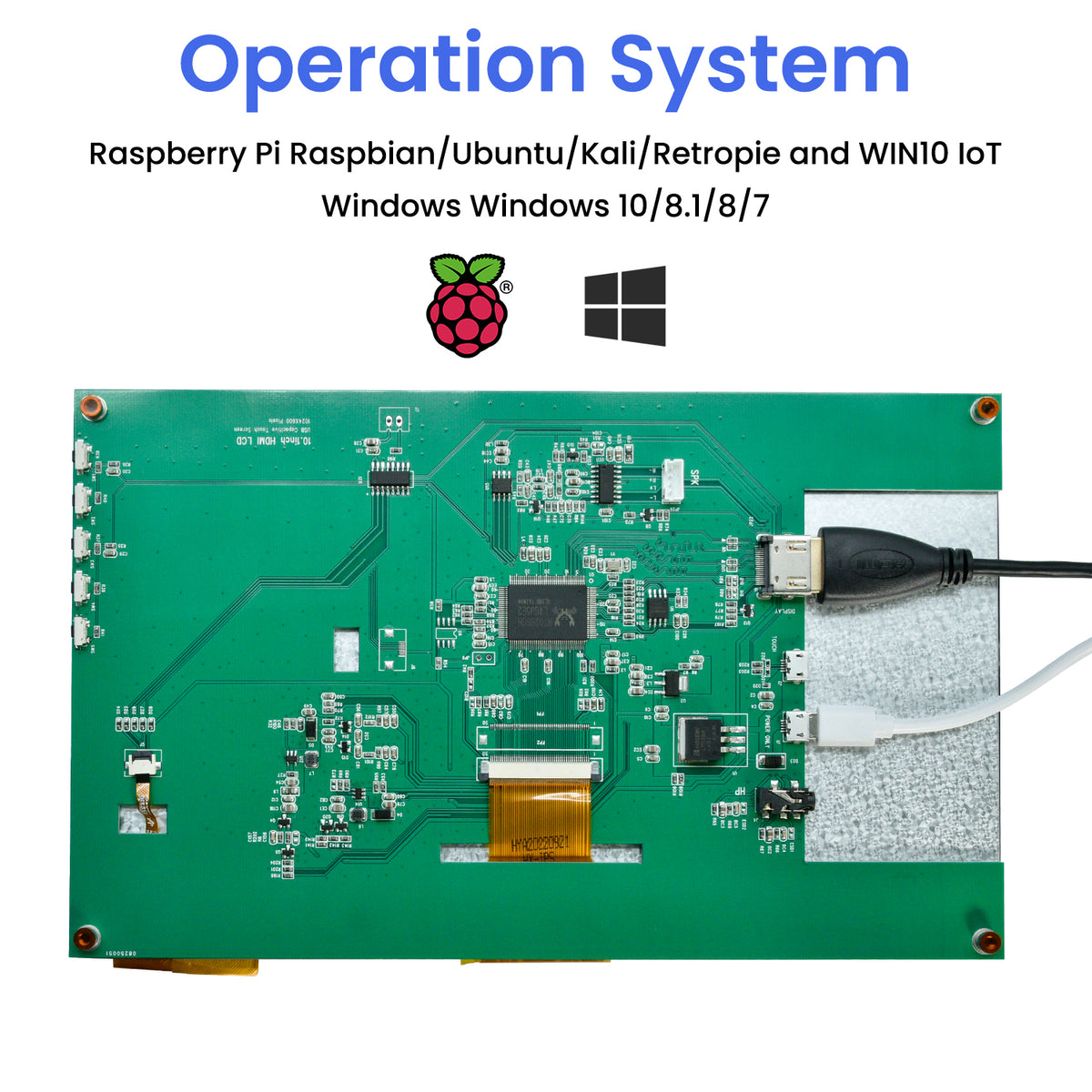 Raspberry Pi Capacitive Touch Screen 10.1 inch HDMI Display Touch Screen