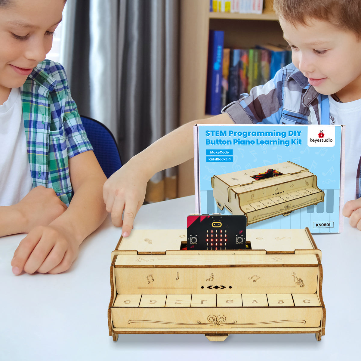 Keyestudio STEM Programming DIY Button Piano Learning Kit For Microbit Starter Kit Support Makcode/KidsBlock Without Board