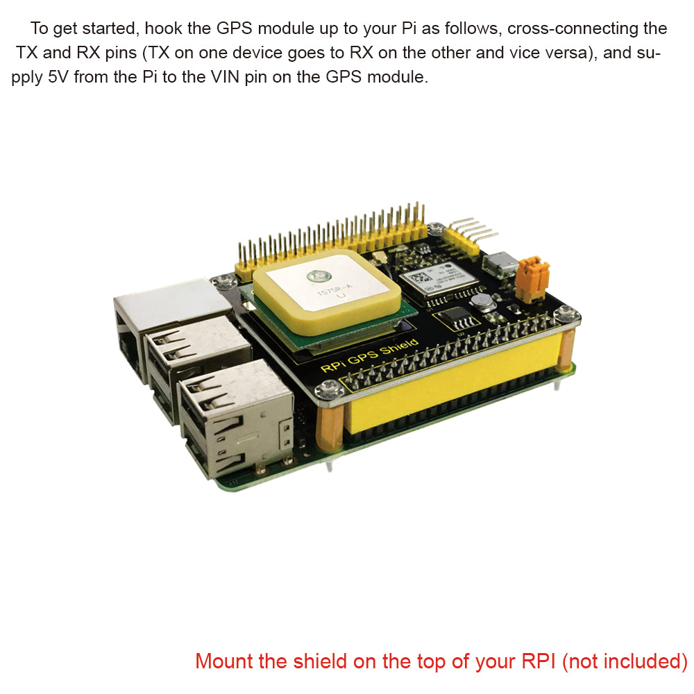 Keyestudio NEO-6M GPS Shield Expansion Board with Antenna for Raspberry Pi 3/CE Certification