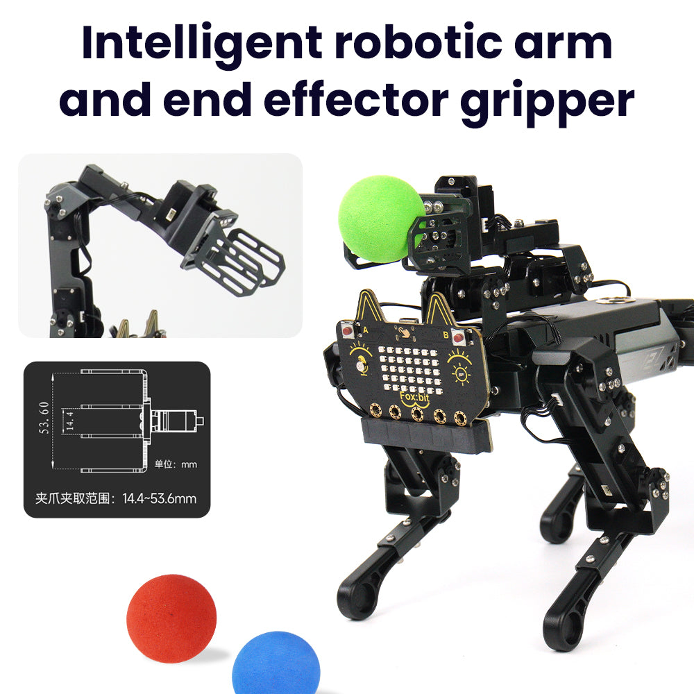 Keyestudio Fox:bit ESP32 XGO-lite AI Quadruped Robot Dog STEM Kit for Student Programming Beginner Robotics Learning