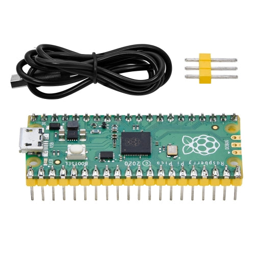 Raspberry Pi Pico Development Board Microcontroller Board RP2040 Cortex-M0+ Dual-Core ARM Processor With Downward Soldered Pin Header + USB Cable