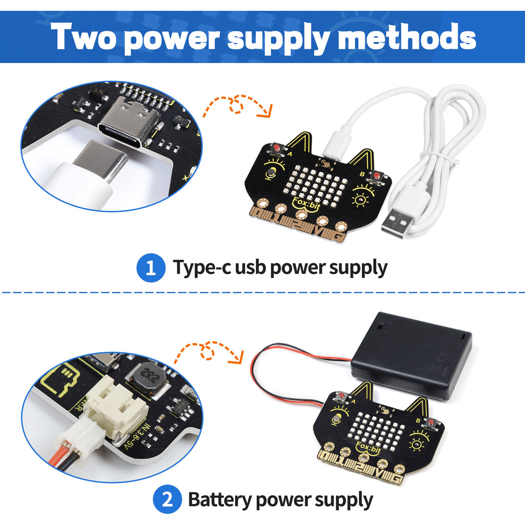 Keyestudio Foxbit Go Development Kit Rich Sensor and Peripheral Modules Supports Wi-Fi and Bluetooth