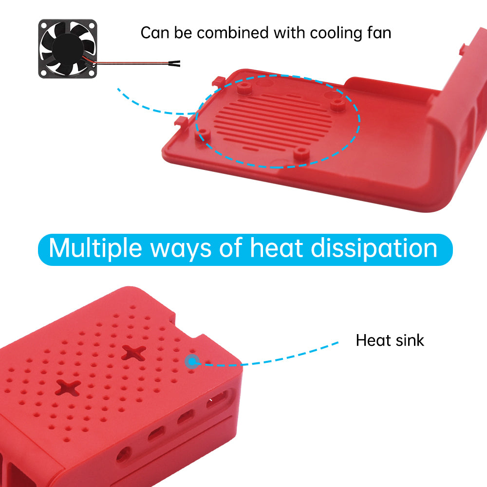 Raspberry Pi 4 Case ABS Case Box Enclosure Shell For Raspberry Pi 4 Model B Pi 4B Pi4 (Installable fan)