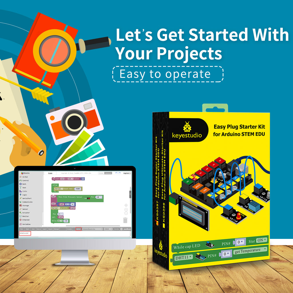 KEYESTUDIO EASY PLUG Super Starter Kit For Arduino STEM EDU