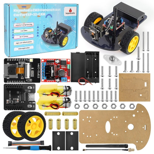 Keyestudio ESP32-CAM 2WD Camera Monitoring Car For ESP32 Robotic Kit