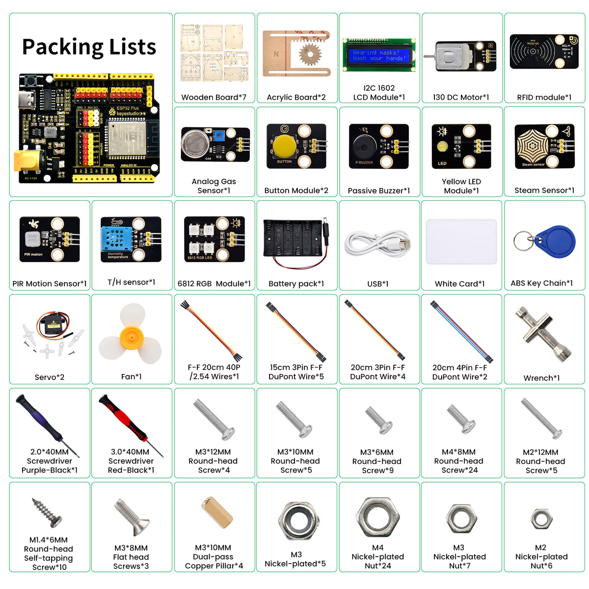 Keyestudio IOT Smart Home Kit ESP32 Starter Kit For Electronic DIY STEM Education