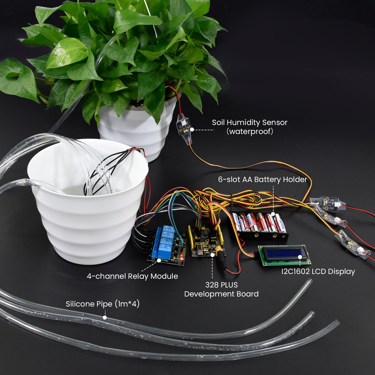 Keyestudio DIY Electronic Watering Kit Sensors Module Kit Smart Automatic Watering Device For Arduino STEM Education(7 Projects)