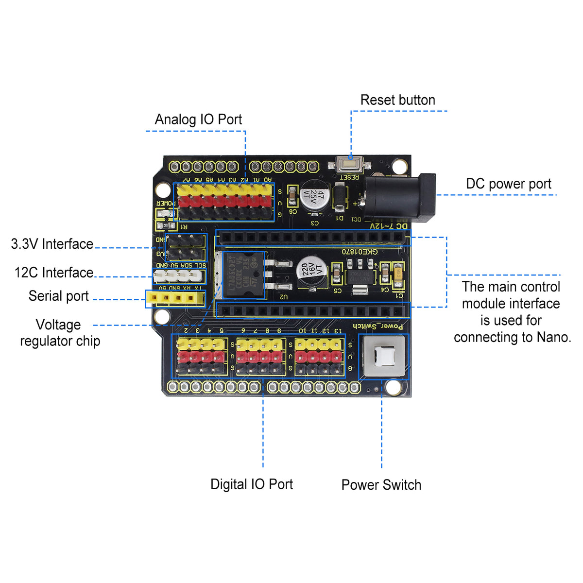 Keyes Nano Expansion Board Compatible With Arduino Nano 3.0 / Nano 4.0