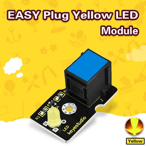 Keyestudio RJ11 EASY plug LED Module(Yellow) for Arduino STEM
